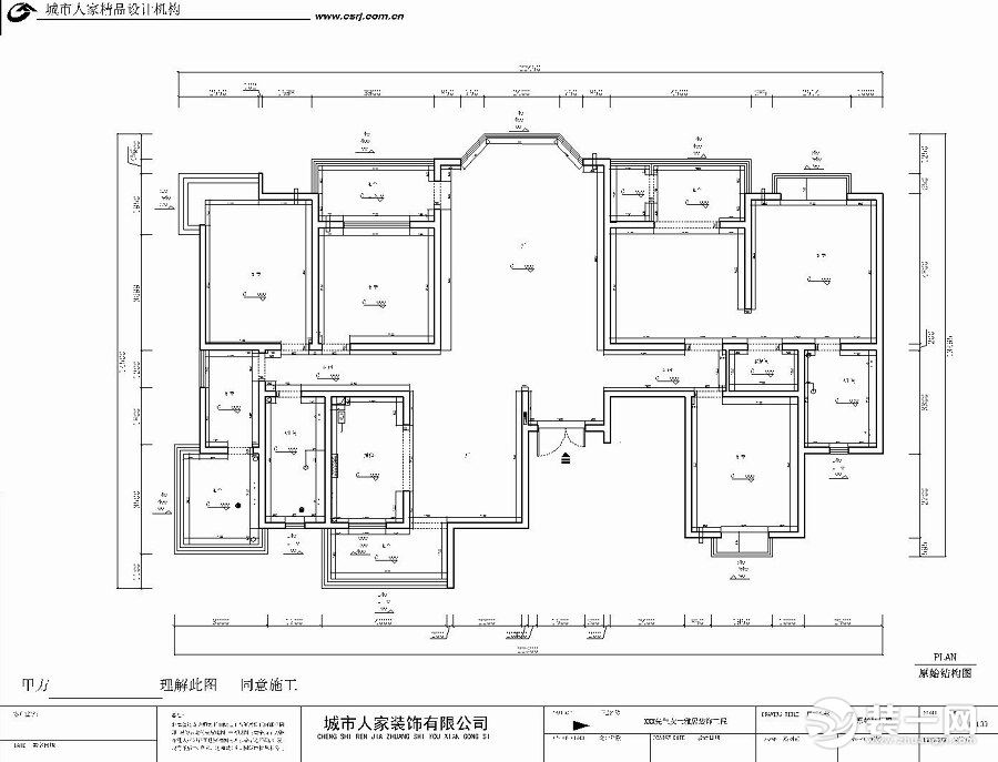 文园小区270平米户型图 原始结构图