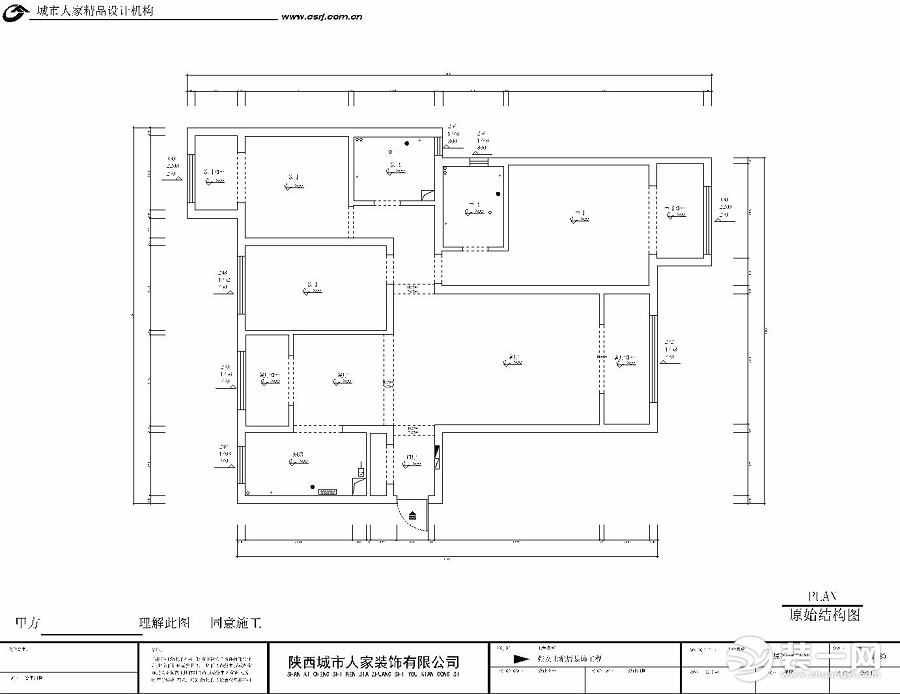 香江湾158平米户型图 原始结构图