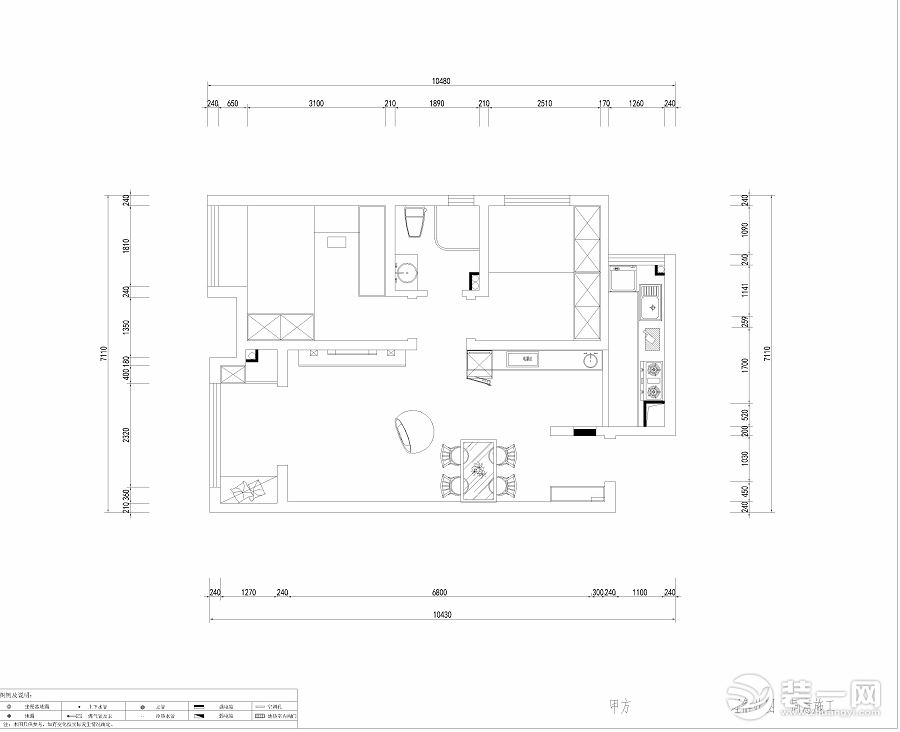 华润二十四城75平米户型图 平面布置图