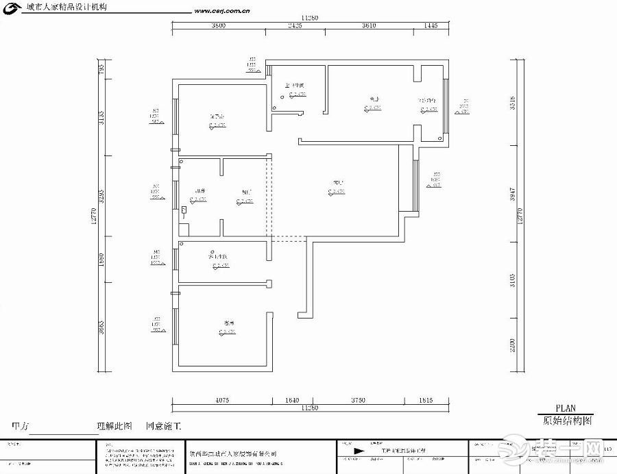 保利心语花园116平米户型图 原始结构图