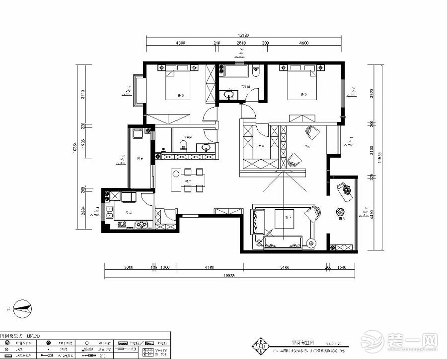 中铁建花语城160平米户型图 平面布置图