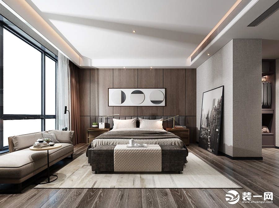 中建国熙台167平现代风格效果图 卧室
