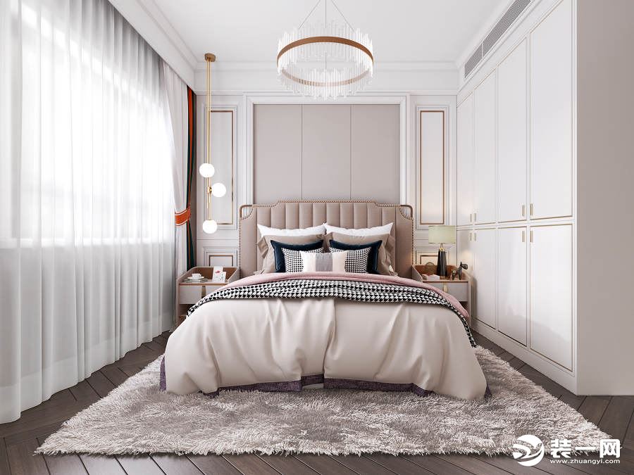 科为城墅300平米现代轻奢风格效果图 一楼卧室