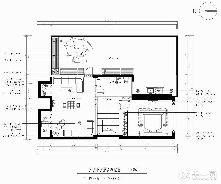 绿地与湖445平米三层户型图 平面布置图