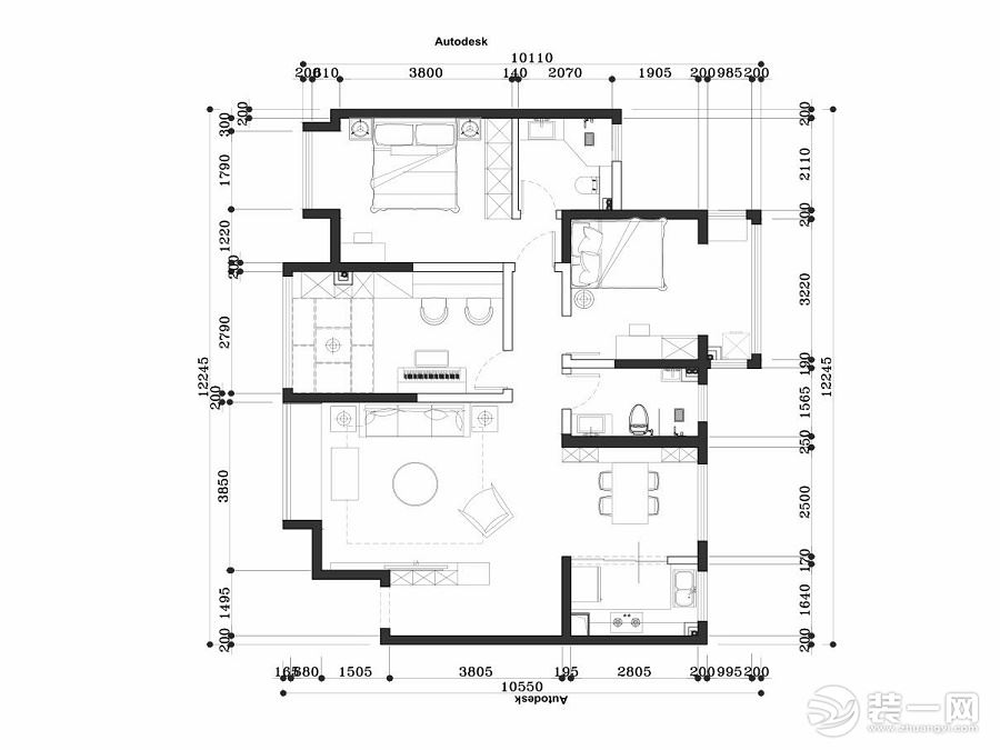 萬(wàn)景荔知灣121平米戶型圖 平面布置圖