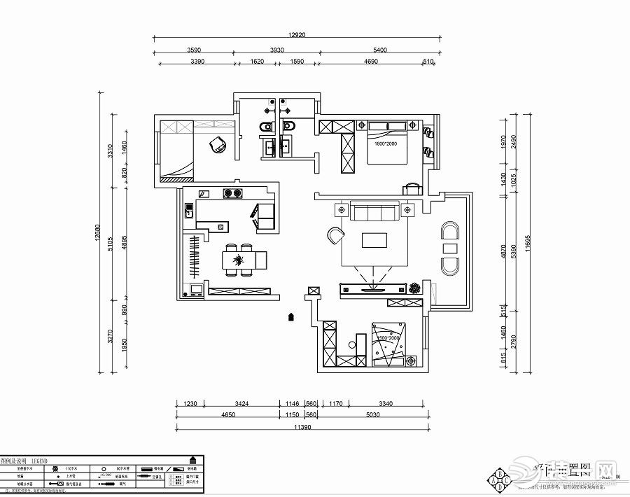 紫薇西棠135平米户型图 平面布置图