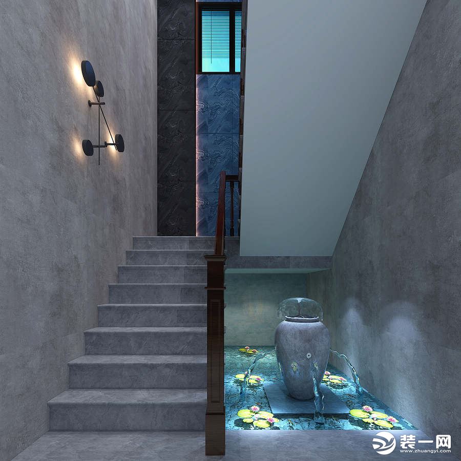 江南世纪城180平米新中式风格效果图 楼梯