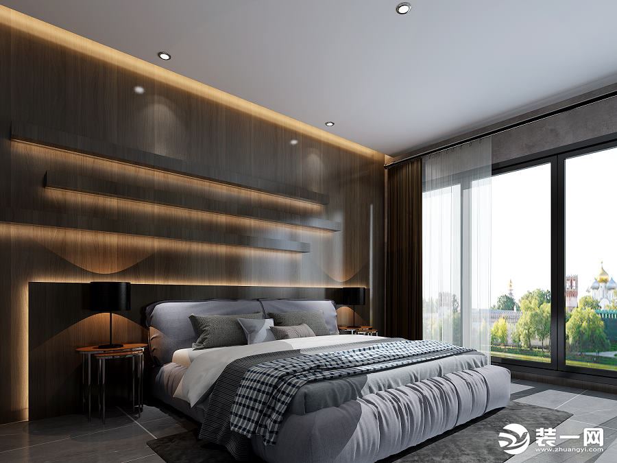 江南世纪城180平米新中式风格效果图 二楼卧室