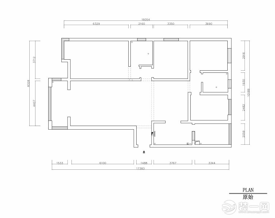 振业泊公馆180平米户型图 原始结构图