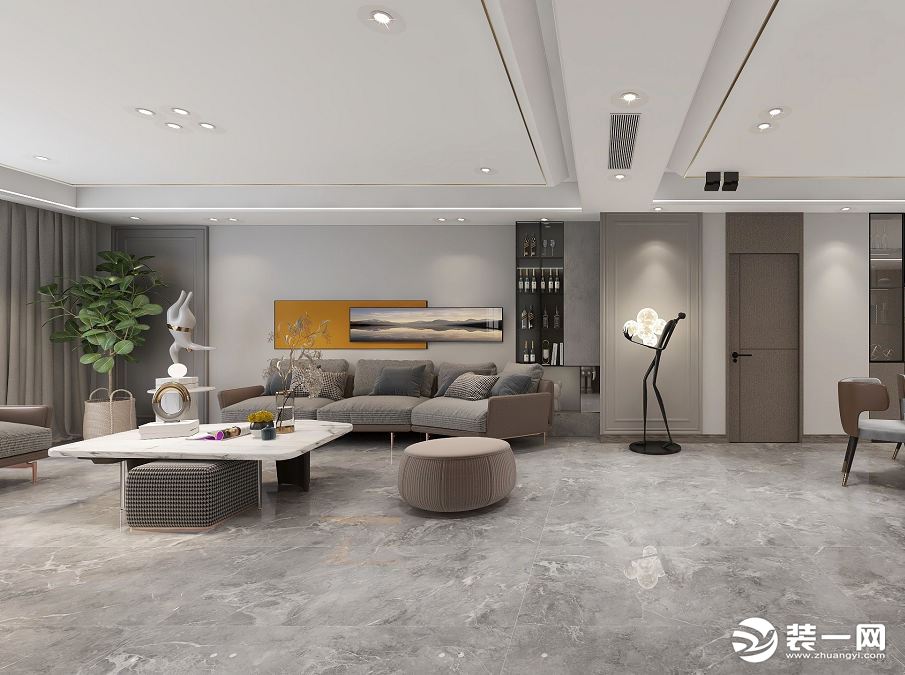 中建国熙台166平米现代风格效果图 客厅沙发墙