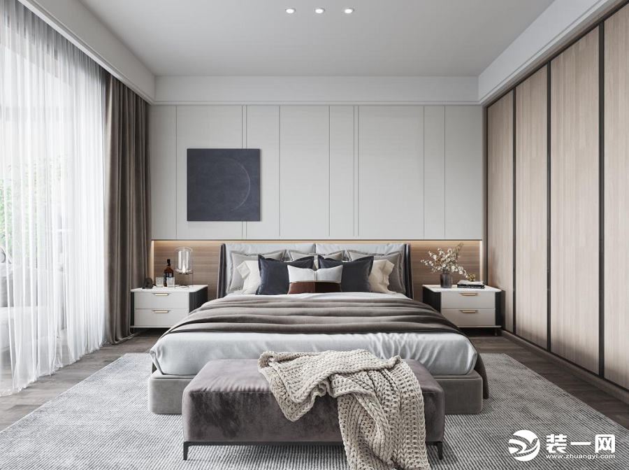 江林新城155平米现代极简风格效果图 卧室