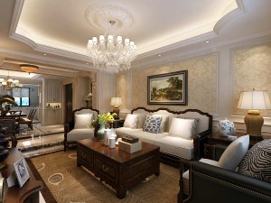 西安印象158平米欧式风格 客厅沙发背景