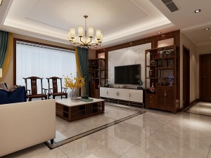 亮丽家园140平新中式风格 客厅效果图