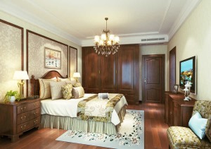 海德堡158平古典美式风格 卧室效果图