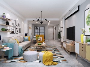 天朗蔚蓝东庭140平米现代风格效果图 客厅