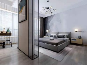 紫薇田园都市270平现代简约风格效果图 二层卧室