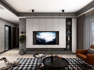 唐顿庄园120平米现代风格效果图 客厅电视墙