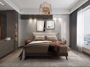中建国熙台166平米现代风格效果图 卧室