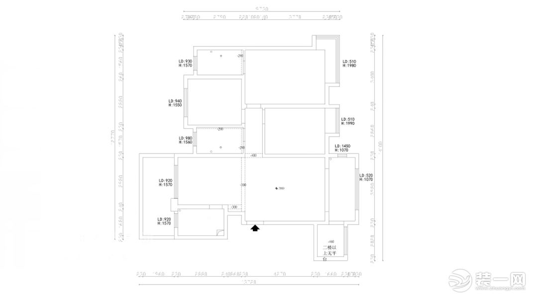 国贸天悦122平米三居室现代风格效果图