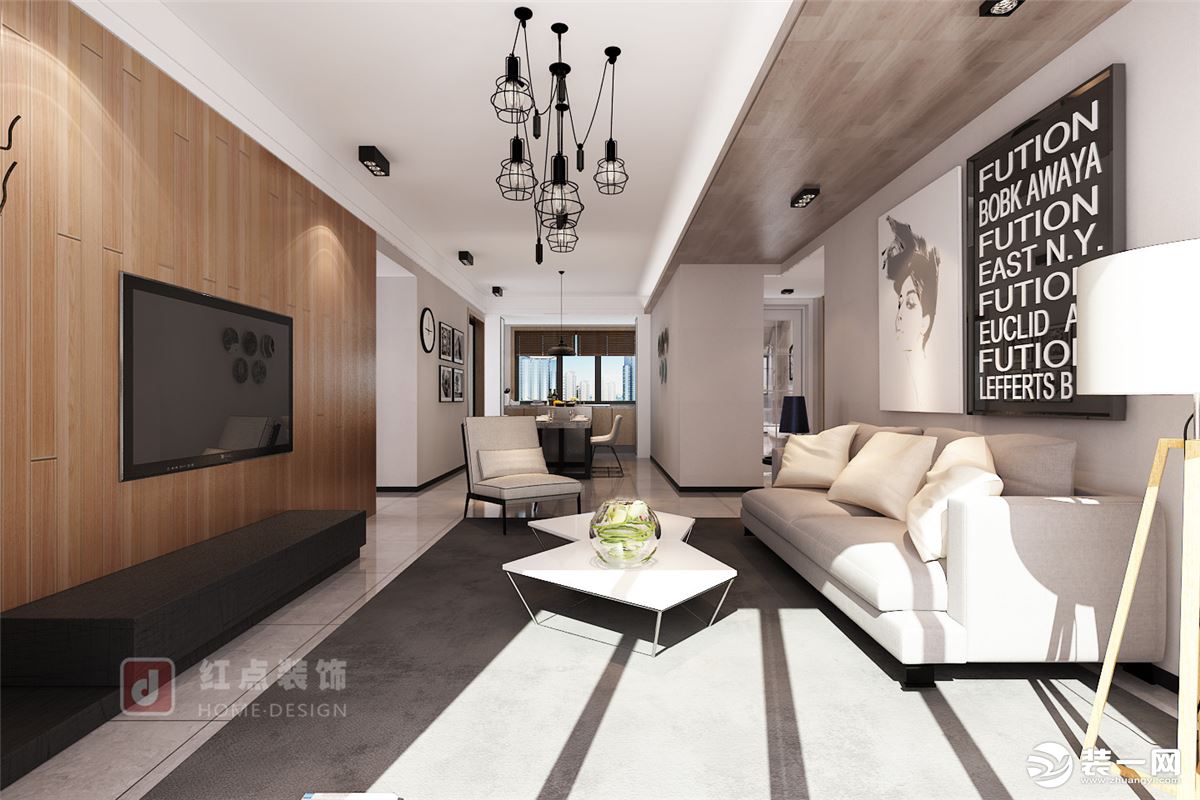 馥邦天下140平米三居室客厅现代风格效果图