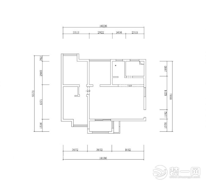 书香门第97平米三居室原始户型