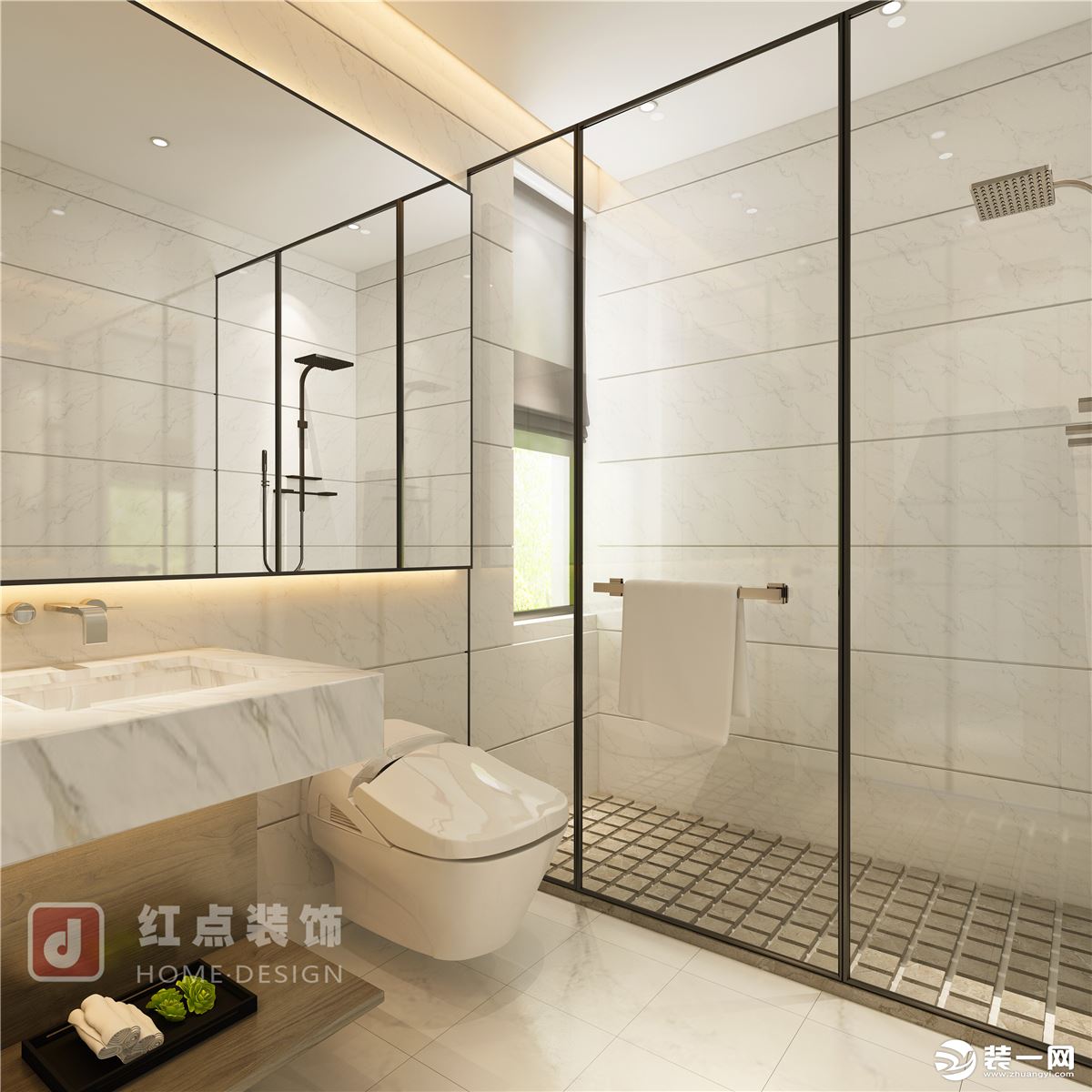 花山堡墅148平米四居室卫浴现代风格效果图