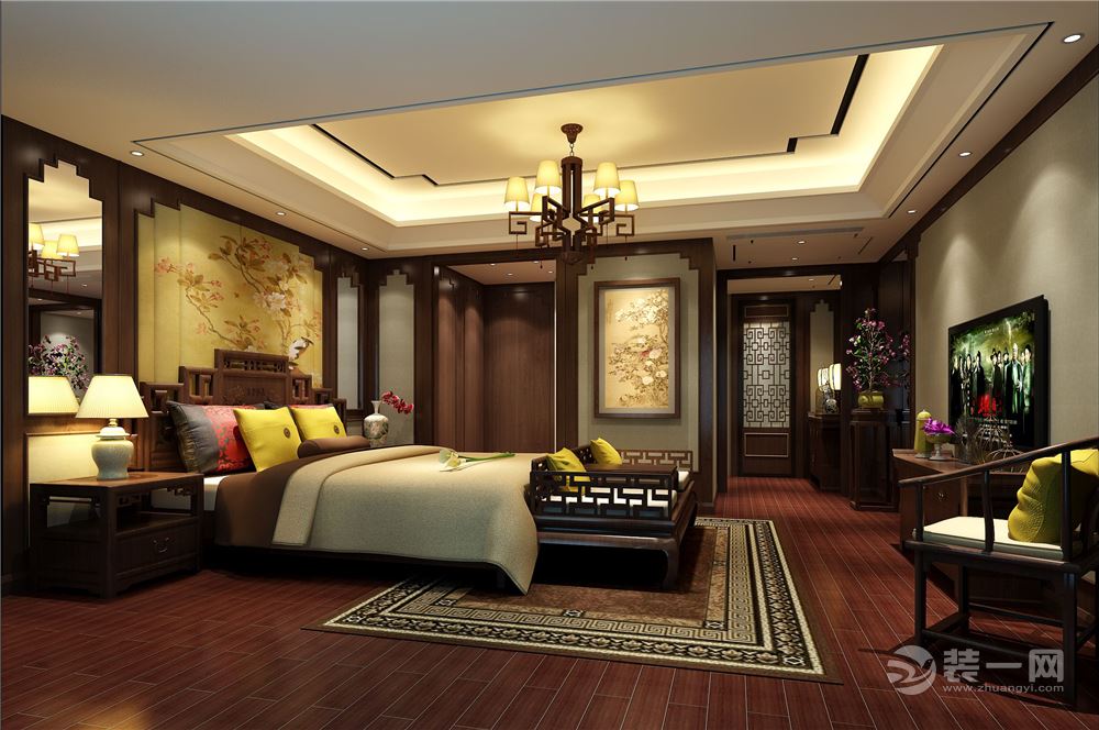 中式风格|卧室 装修效果图