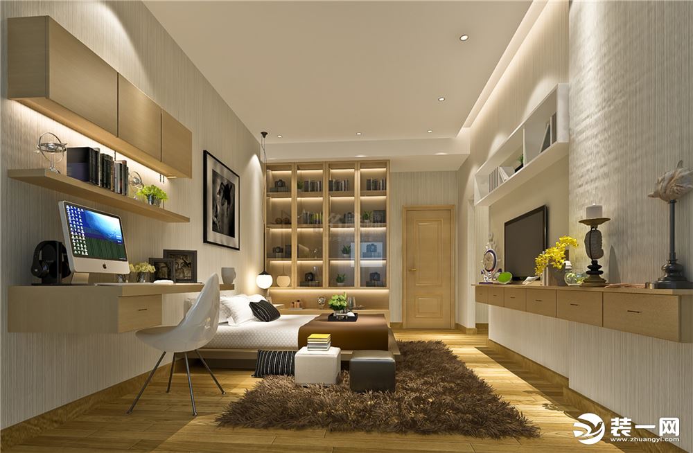天悦湾花园120平四居室现代风格卧室装修效果图