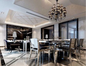 南昌万科青山湖156平米三居室现代新古典风格餐厅