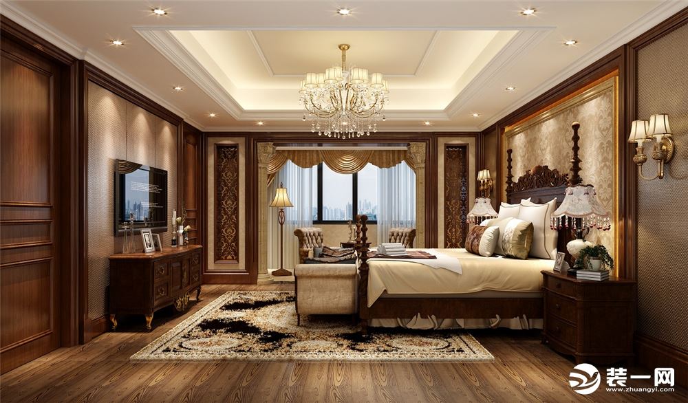 【棠湖柏林城】380平米别墅新中式风格效果图--卧室