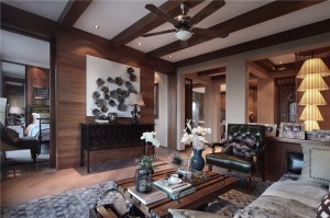 德雕装饰280平别墅东南亚风格效果图--客厅