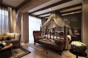 德雕装饰280平别墅东南亚风格效果图--卧室