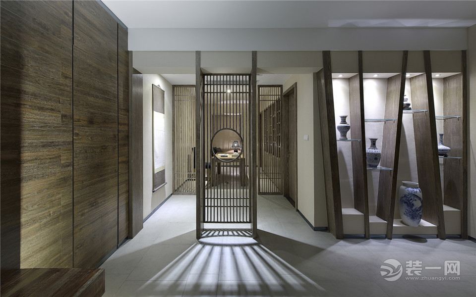 现代中式风格四居室卧室走廊