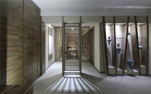 现代中式风格四居室卧室走廊