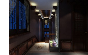中式风格三居室走廊