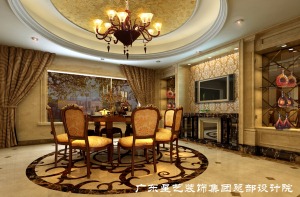 广州博雅首府337平米别墅欧式风格餐厅