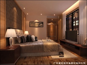 广州万科城明220平米别墅新中式风格主卧室
