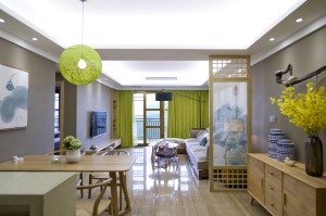 郑州亚新美好艺境大户型156平三居室中式风格装修