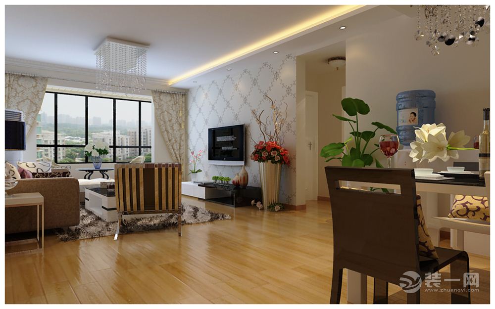 郑州建业联盟新城139平三居室现代简约风格装修