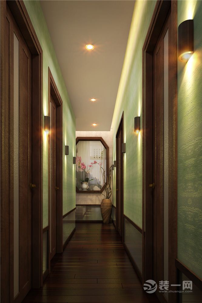中式风格美容会所装修效果图走廊