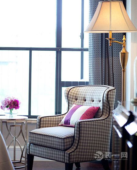 120平三居室现代美式风格装修效果图沙发