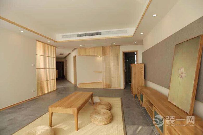 80㎡一居室单身公寓日式风格装修效果图客厅