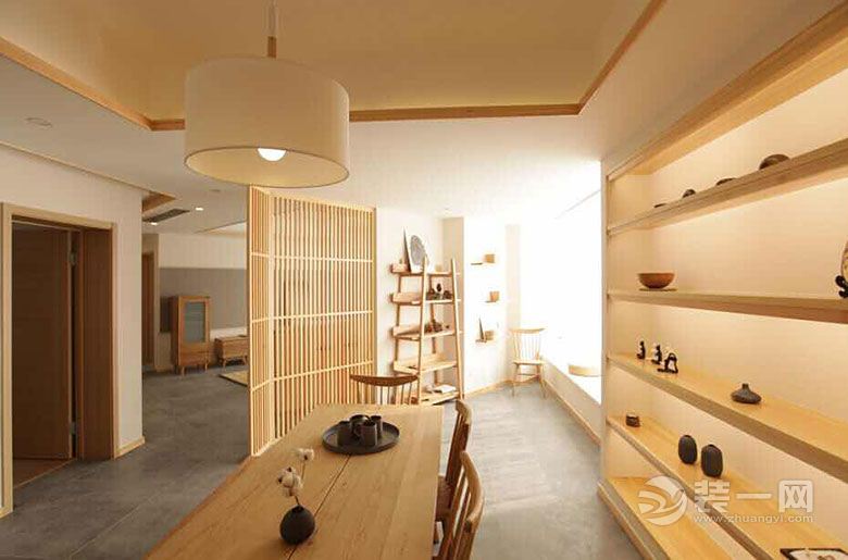 80㎡一居室单身公寓日式风格装修效果图餐厅