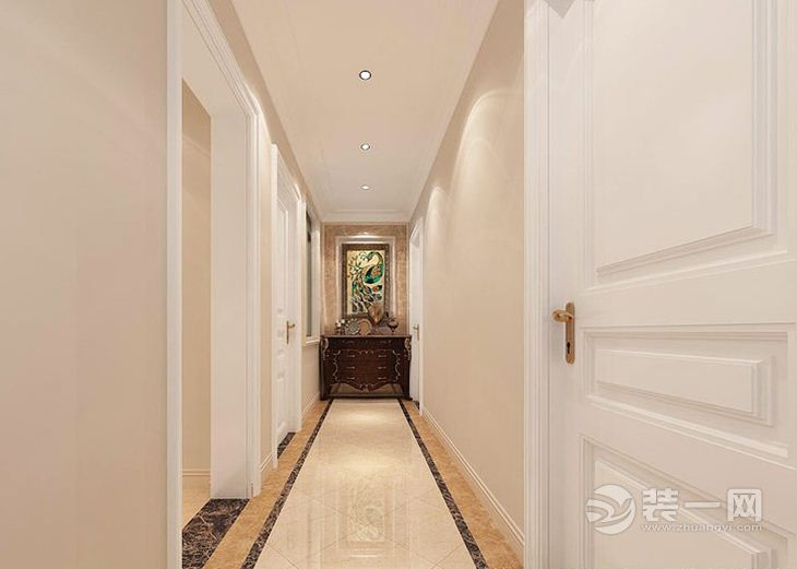 130平三居室美式风格装修效果图走廊