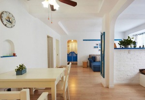 三居室地中海风格装修效果图餐厅
