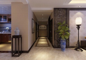雅宾利大户型新中式风格装修效果图走廊