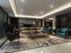 苏州玲珑湾大平层170平大户型现代简约风格装修案例客厅