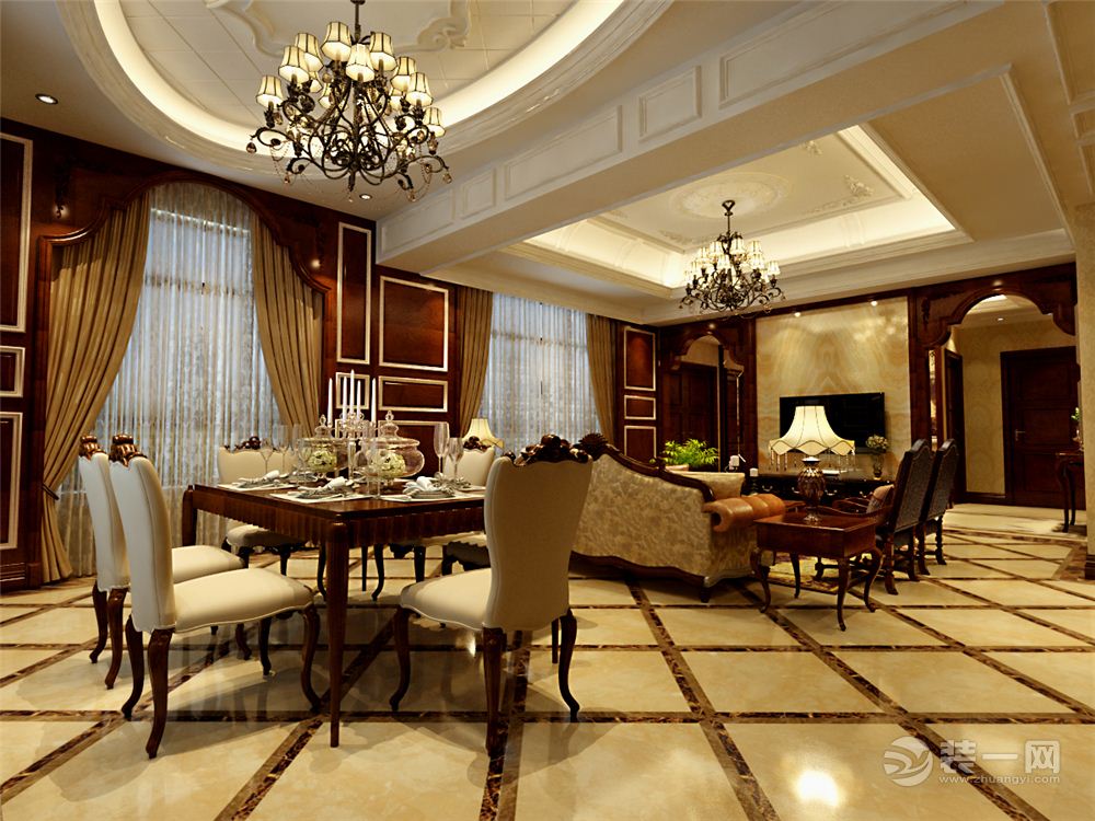哈尔滨锦绣理想家园220平米别墅欧式风格餐厅