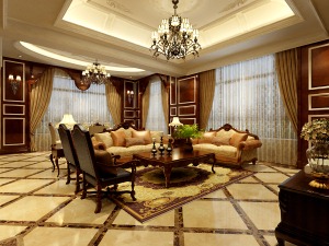 哈尔滨锦绣理想家园220平米别墅欧式风格客厅