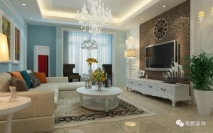 欧式优雅公寓 蓝色演绎高贵与浪漫——瑞麟君府住宅设计方案一